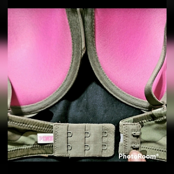 VS PINK Wear EVERYWHERE PUSH-UP BRA Size 32D in Camo Greens NWT - Picture 7 of 8